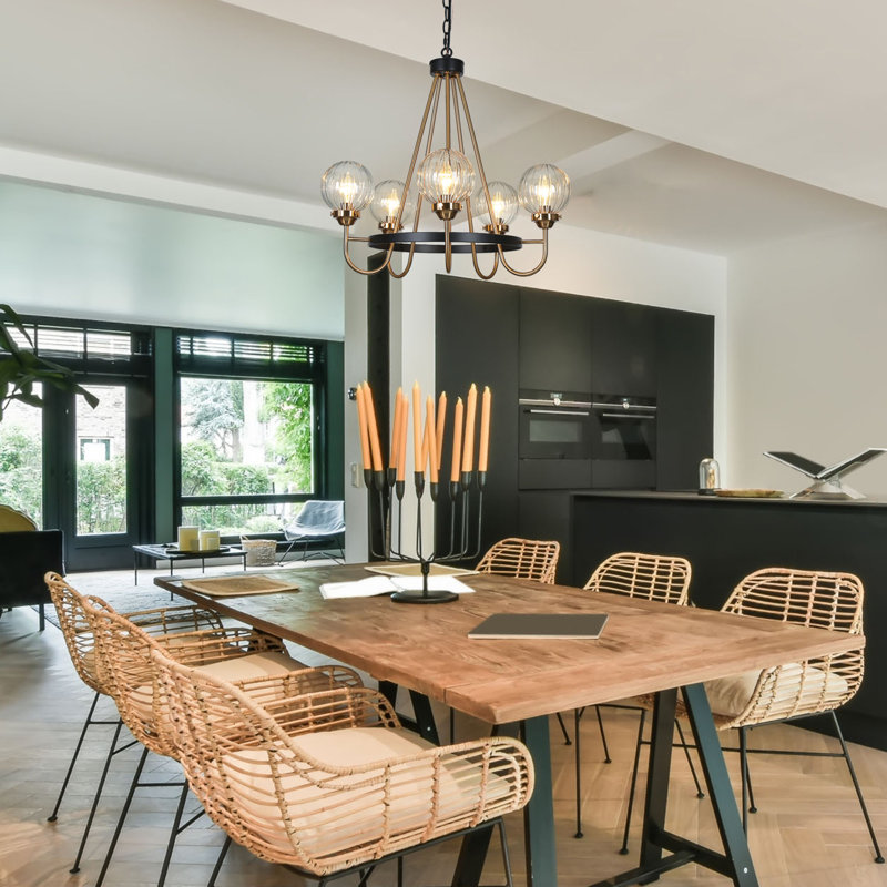 Rosdorf Park Yedidal 5-Light Shaded Wagon Wheel Chandelier & Reviews ...